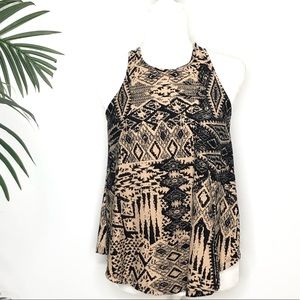 Tribal print racer back.high neck. Eye candy.